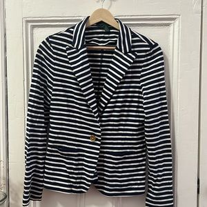 Ralph Lauren striped white and navy blazer 100 percent cotton size s